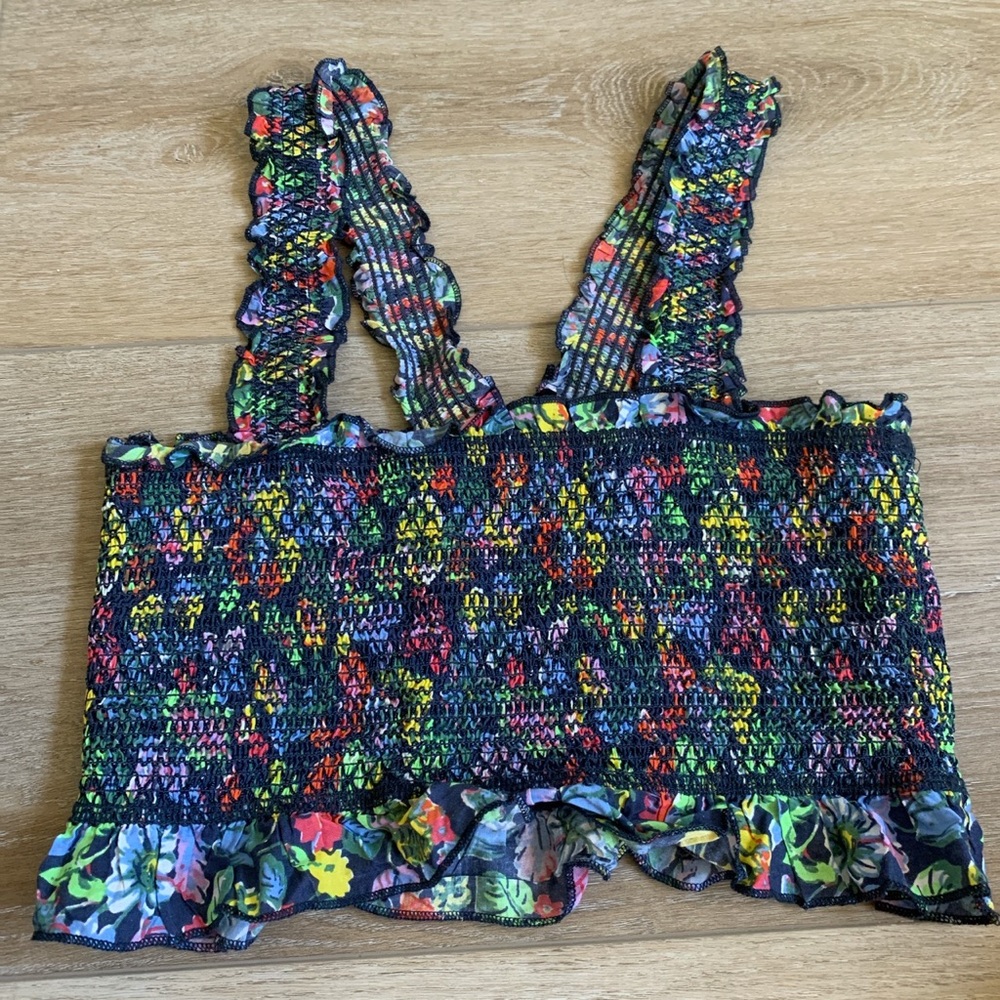 Urban Outfitters floral cropped tank top size XS